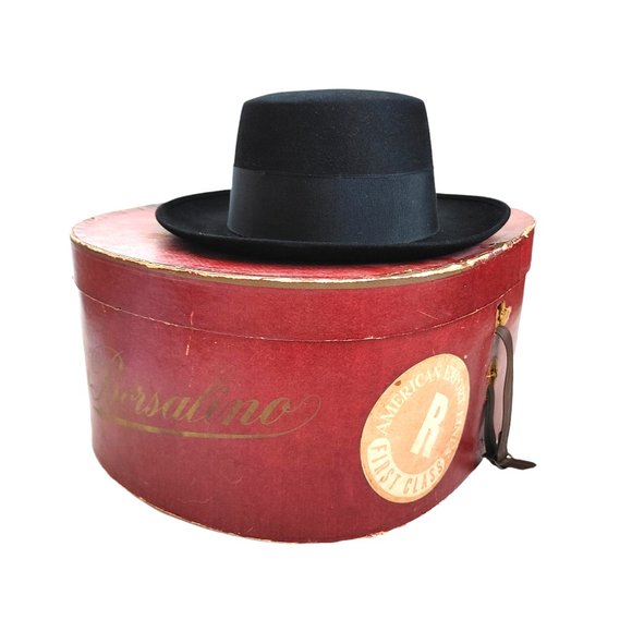 Borsalino Other - BORSALINO vintage black alessandria fur felt porkpie hat